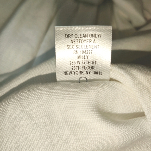 Milly NY Linen Blend Halter Tumbled Zoe  Crochet Lace White Poplin Sundress - Picture 12 of 16